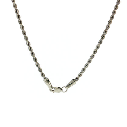 18" Rope Chain Necklace 14k White Gold
