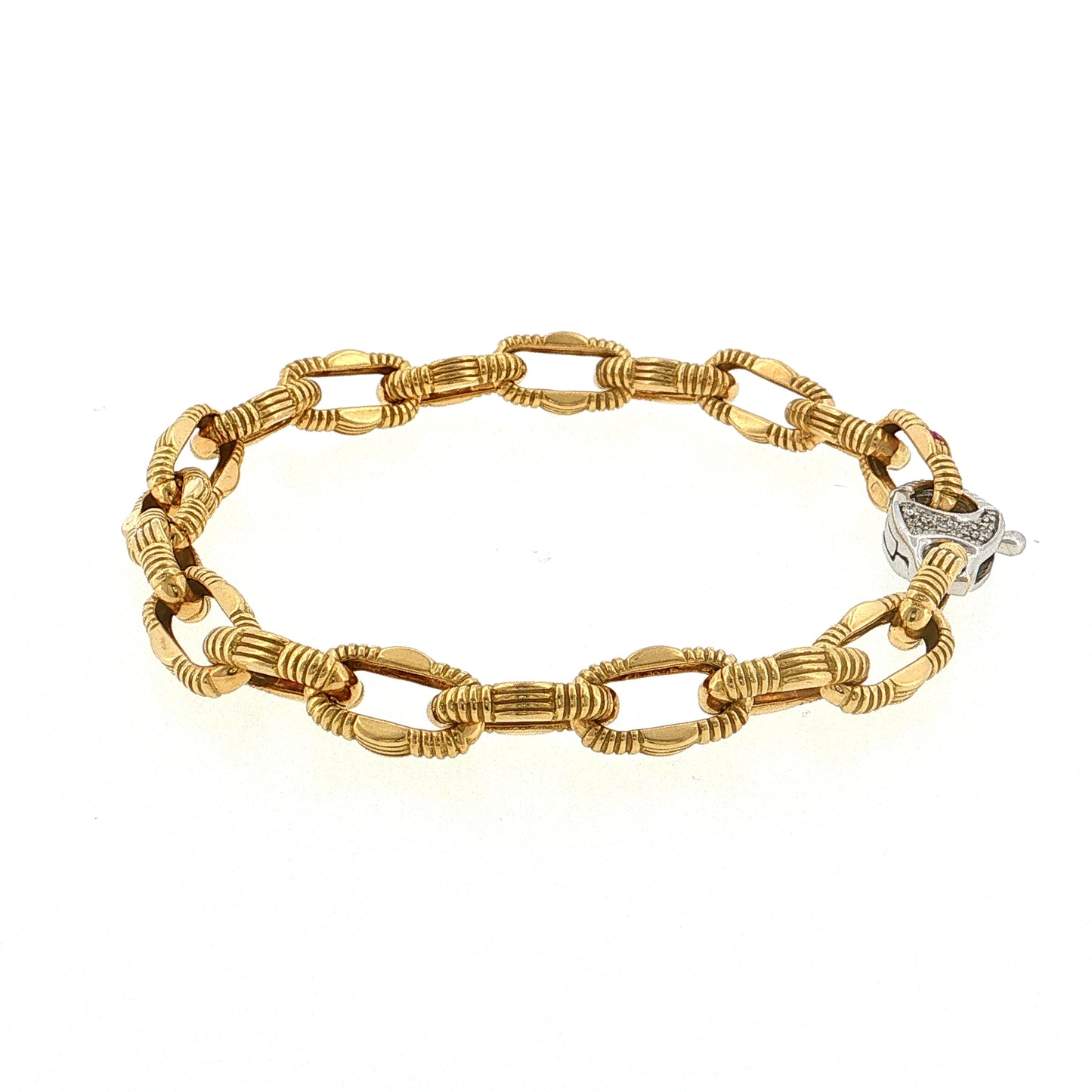 Roberto Coin Diamond & Ruby Paperclip Bracelet 18k