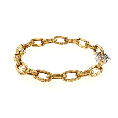 Roberto Coin Diamond & Ruby Paperclip Bracelet 18k