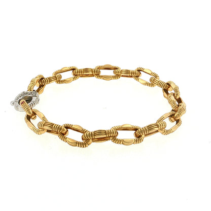 Roberto Coin Diamond & Ruby Paperclip Bracelet 18k