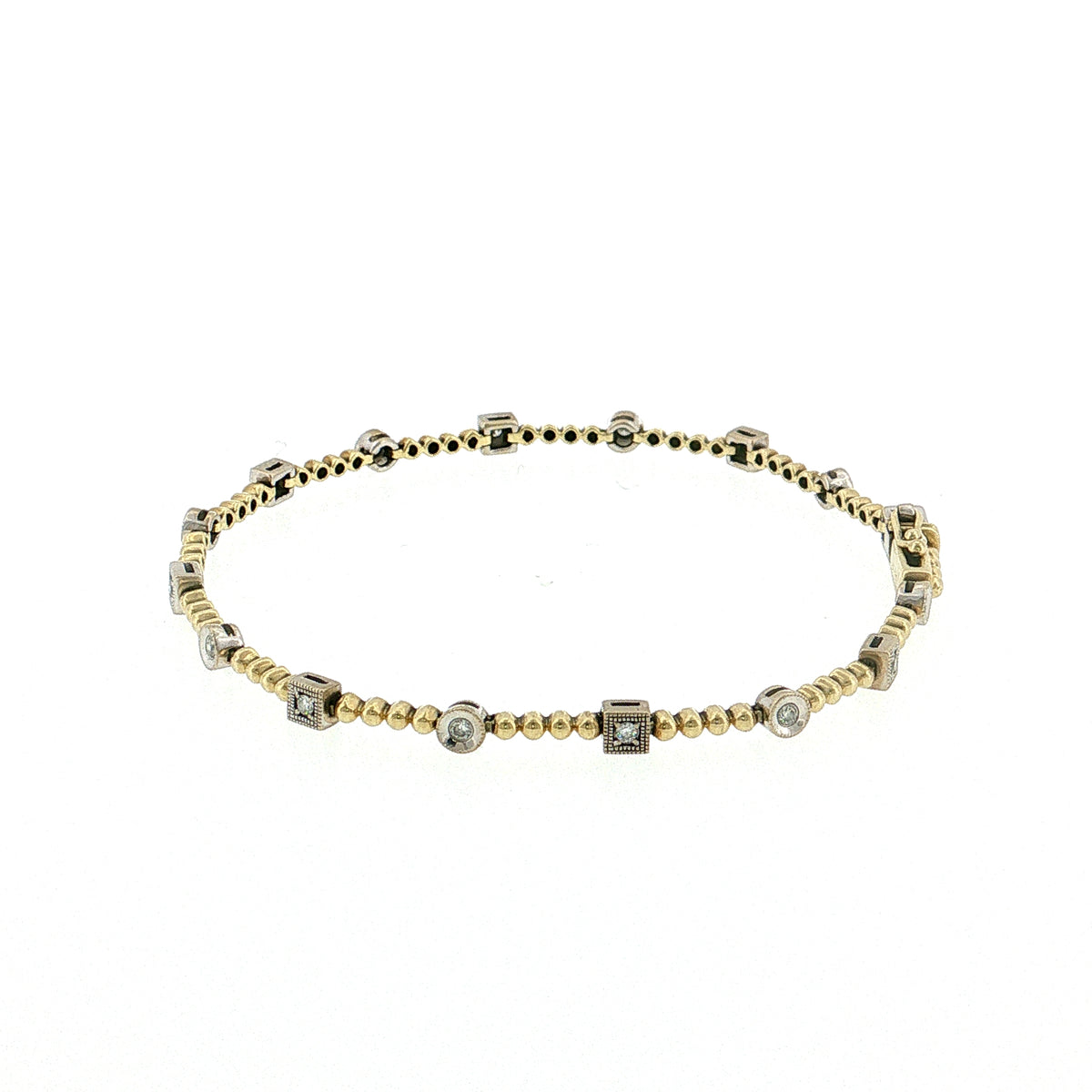 .24 Dabakarov Diamond Station Bracelet Two-Tone 14k