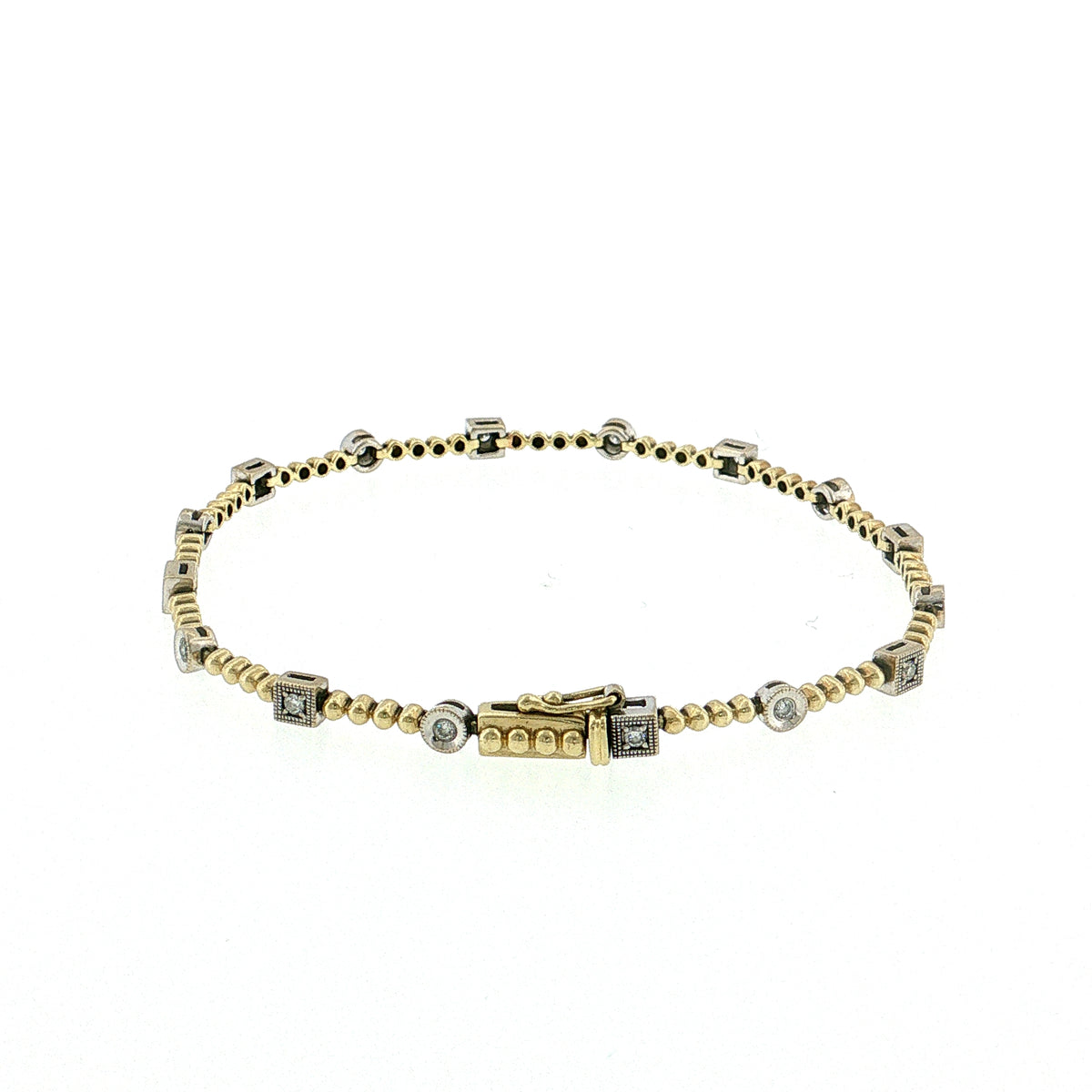 .24 Dabakarov Diamond Station Bracelet Two-Tone 14k