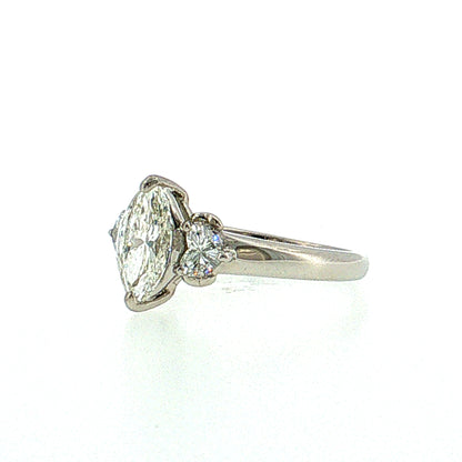 1.01 Marquise Diamond Engagement Ring Platinum