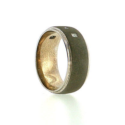 .16 Men's Princess Diamond Wedding Band 14k White Gold