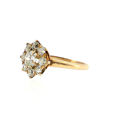 1.09 Victorian Old European Diamond Engagement Ring 18k