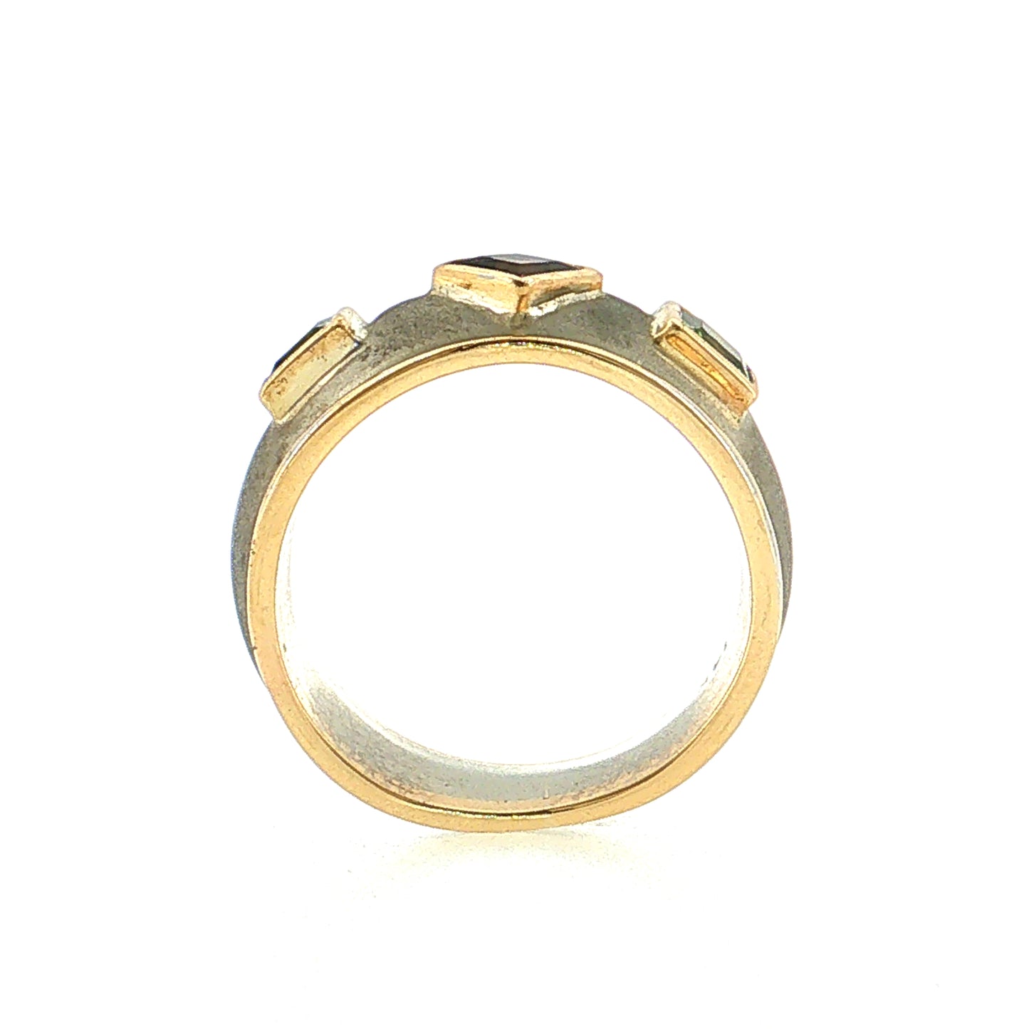 .63 Men's Pink Tourmaline & Peridot Ring 14k