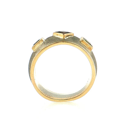 .63 Men's Pink Tourmaline & Peridot Ring 14k