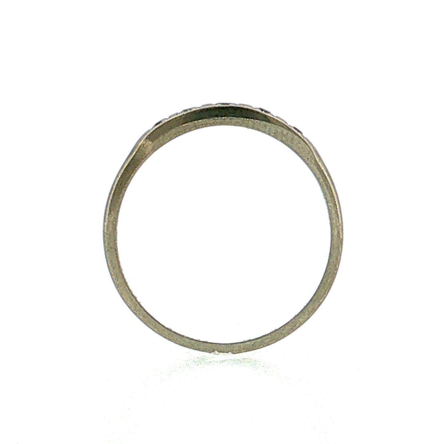 .09 Antique Art Deco Diamond Wedding Band 14K