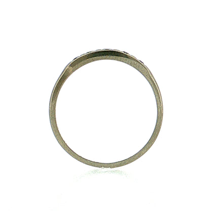 .09 Antique Art Deco Diamond Wedding Band 14K