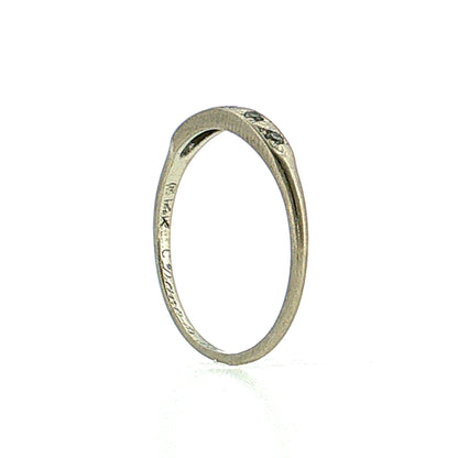 .09 Antique Art Deco Diamond Wedding Band 14K