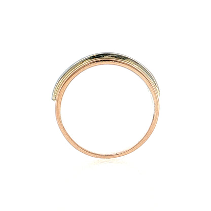 .18 Diamond Channel Set Wedding Band Two-Tone 14k Gold