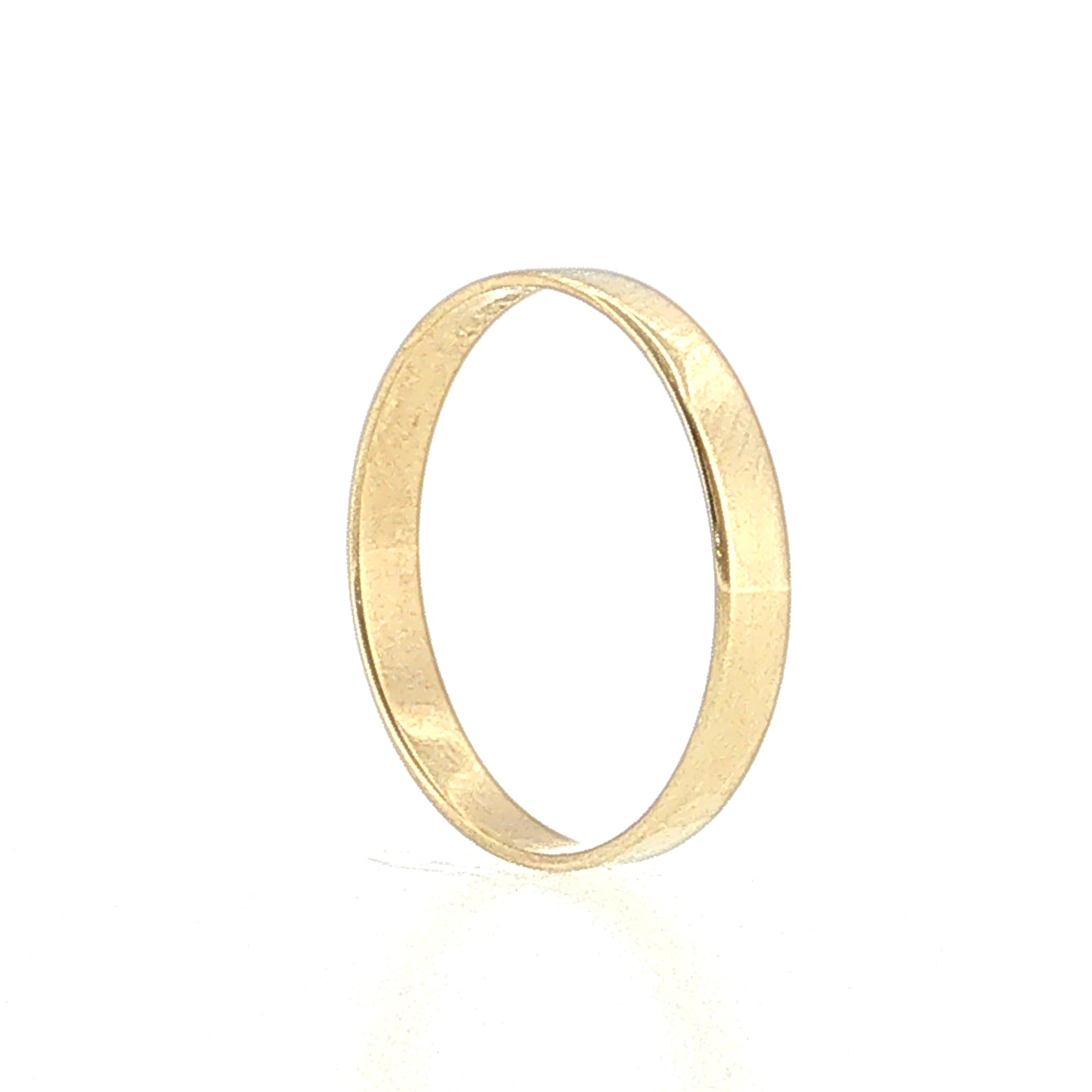 3mm Flat Edge Wedding Band 14k Yellow Gold