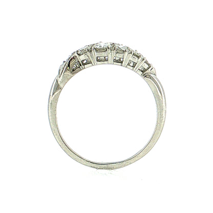 .56 Vintage Mid-Century Diamond Bypass Ring Platinum