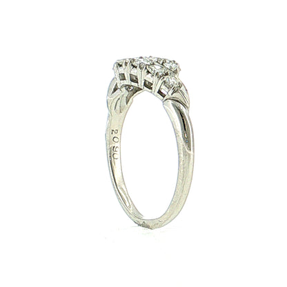 .56 Vintage Mid-Century Diamond Bypass Ring Platinum