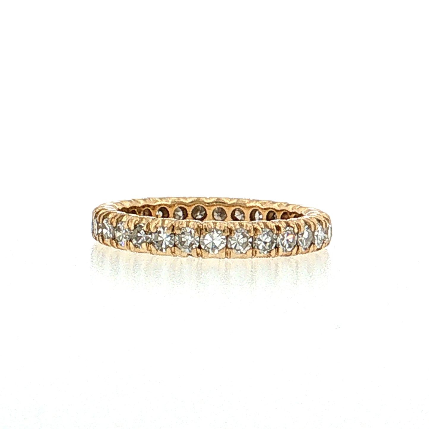.87 Single Cut Diamond Eternity Wedding Band 14k