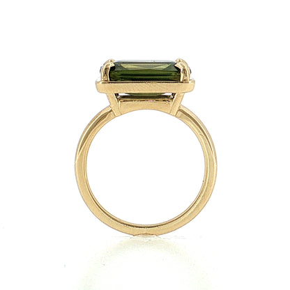 7.75 East-West Sapphire Solitaire Ring 14k