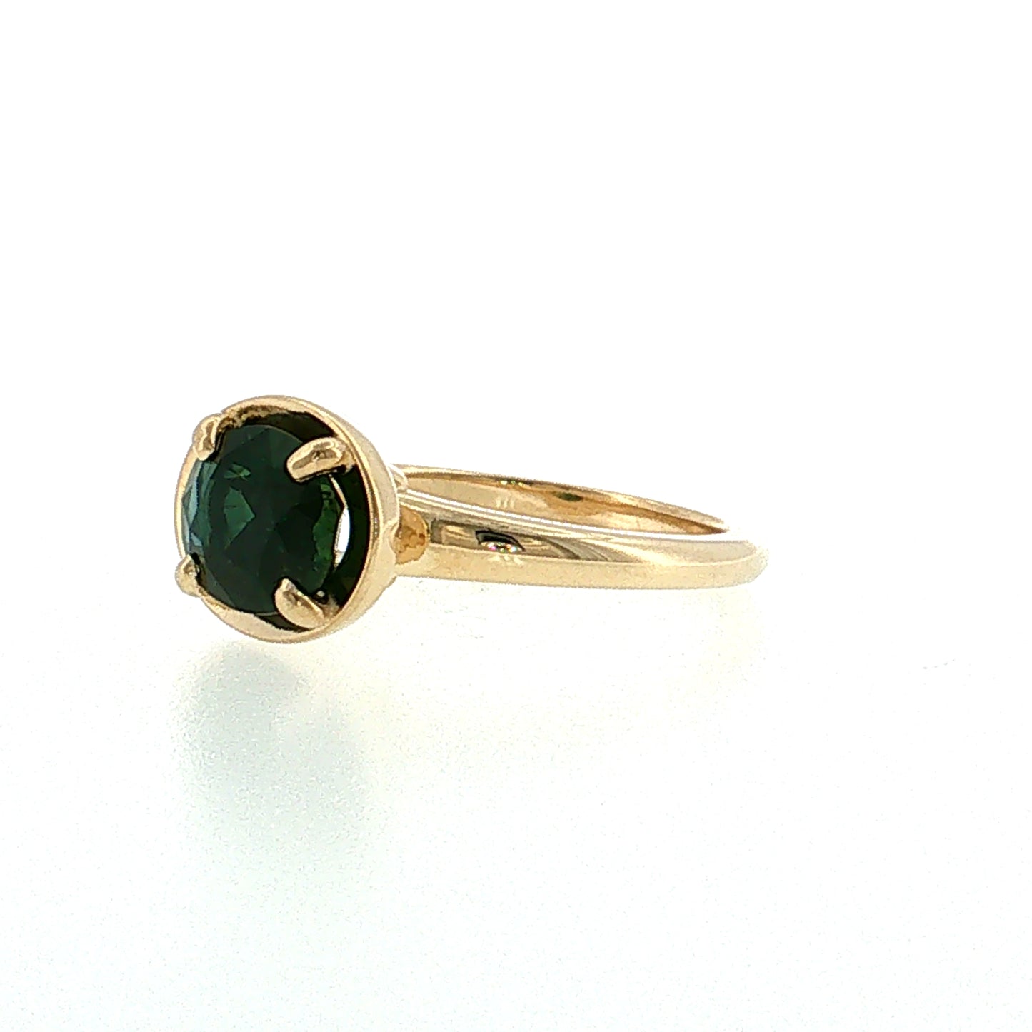 2.01 Oval Green Sapphire Engagement Ring 14k