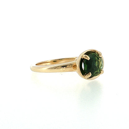 2.01 Oval Green Sapphire Engagement Ring 14k