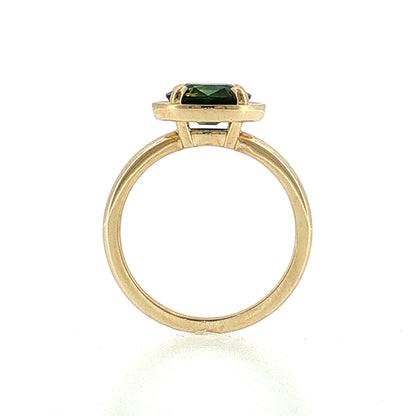 2.01 Oval Green Sapphire Engagement Ring 14k