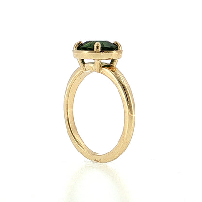 2.01 Oval Green Sapphire Engagement Ring 14k