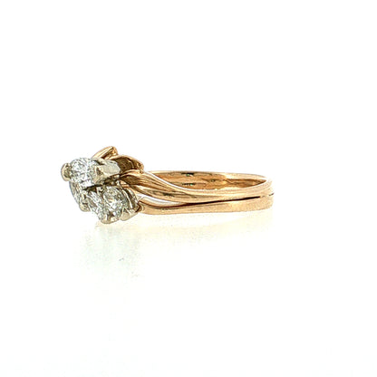 .22 Marquise Diamond Cluster Engagement Ring 14k