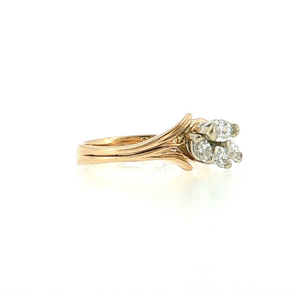 .22 Marquise Diamond Cluster Engagement Ring 14k