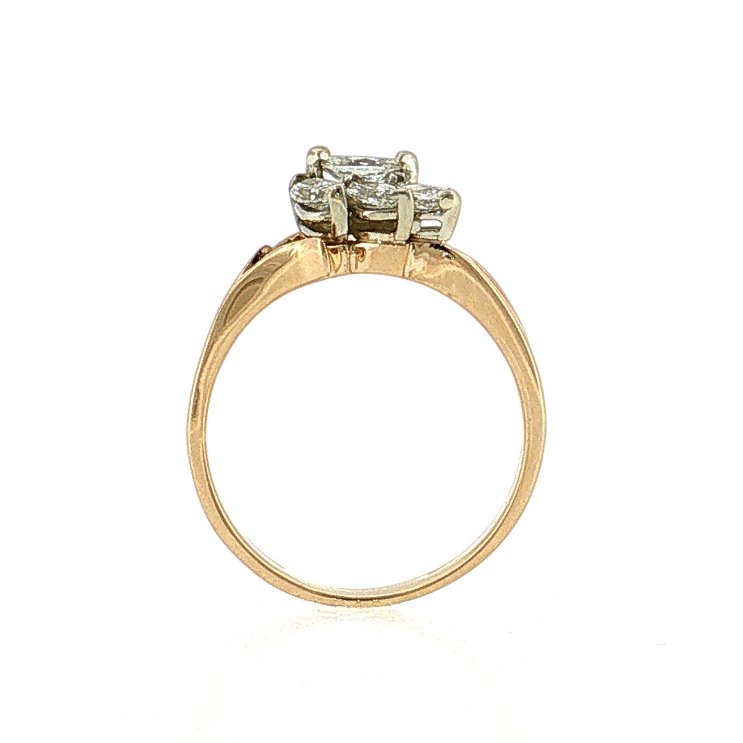 .22 Marquise Diamond Cluster Engagement Ring 14k