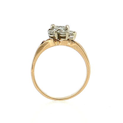 .22 Marquise Diamond Cluster Engagement Ring 14k