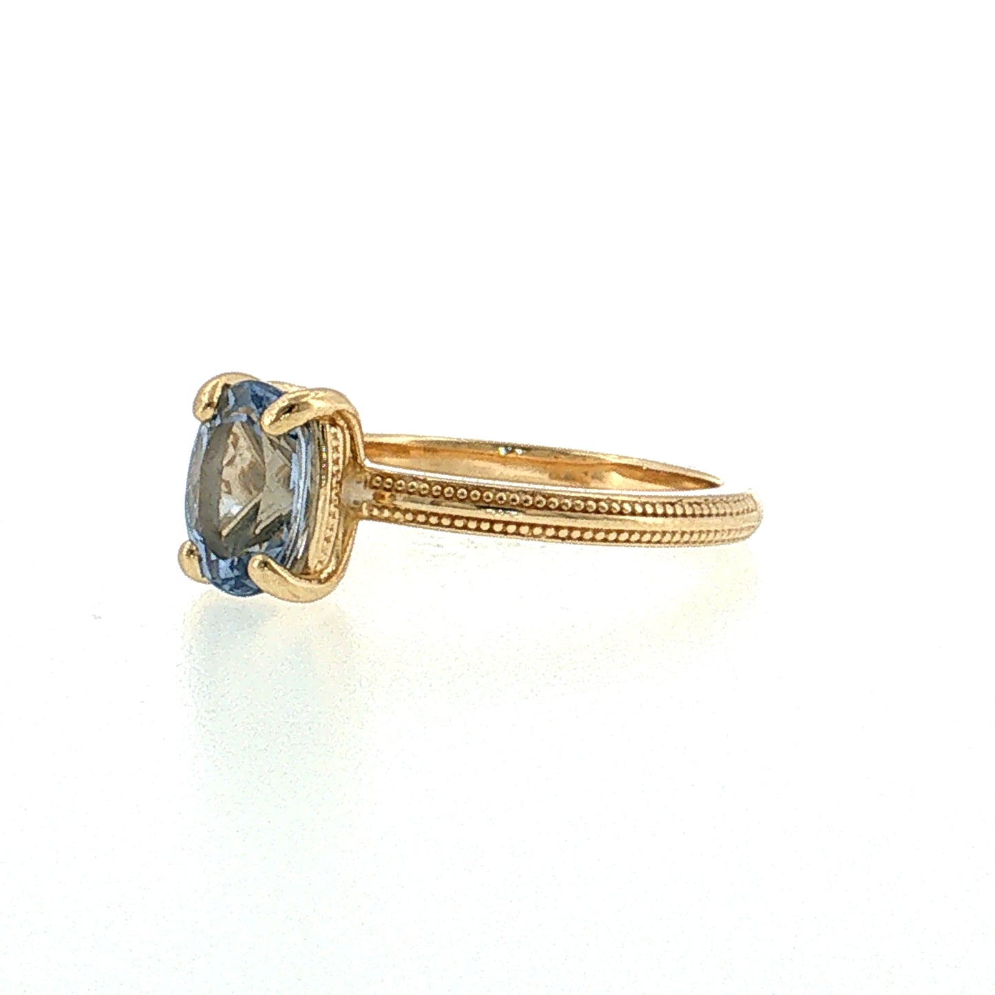 1.38 Oval Santa Maria Aquamarine Engagement Ring 14k