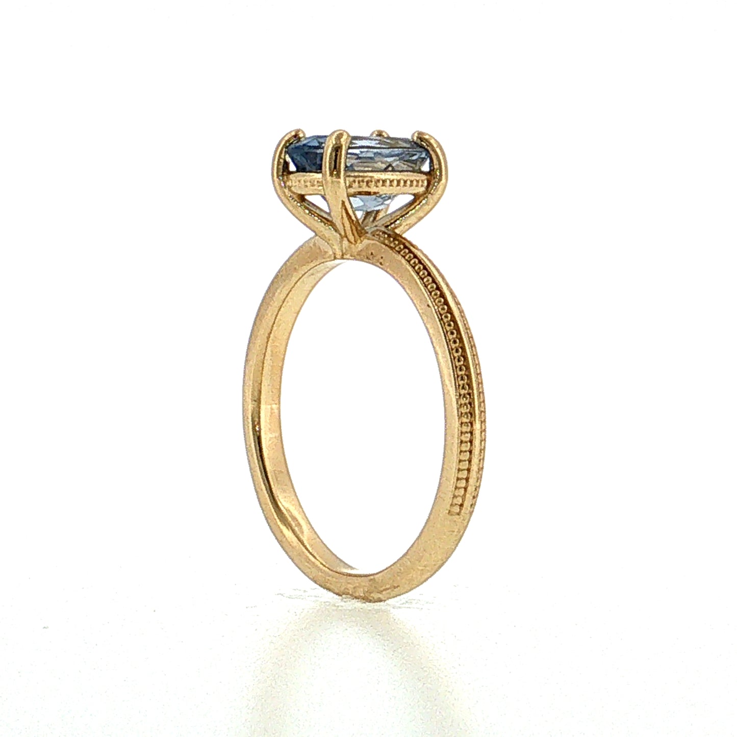 1.38 Oval Santa Maria Aquamarine Engagement Ring 14k