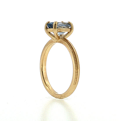 1.38 Oval Santa Maria Aquamarine Engagement Ring 14k