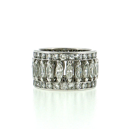 2.86 Marquise Diamond Eternity Cocktail Ring Platinum