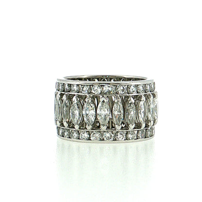 2.86 Marquise Diamond Eternity Cocktail Ring Platinum