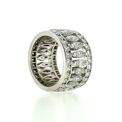 2.86 Marquise Diamond Eternity Cocktail Ring Platinum