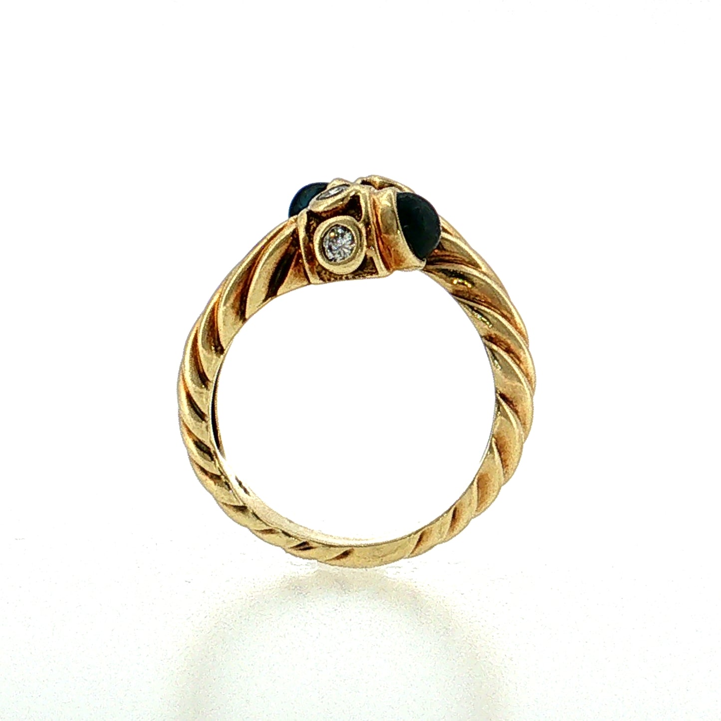 David Yurman Diamond & Sapphire Cable Ring 14k