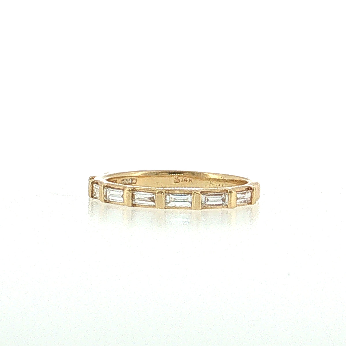 .44 Baguette Diamond Wedding Band 14k Yellow Gold
