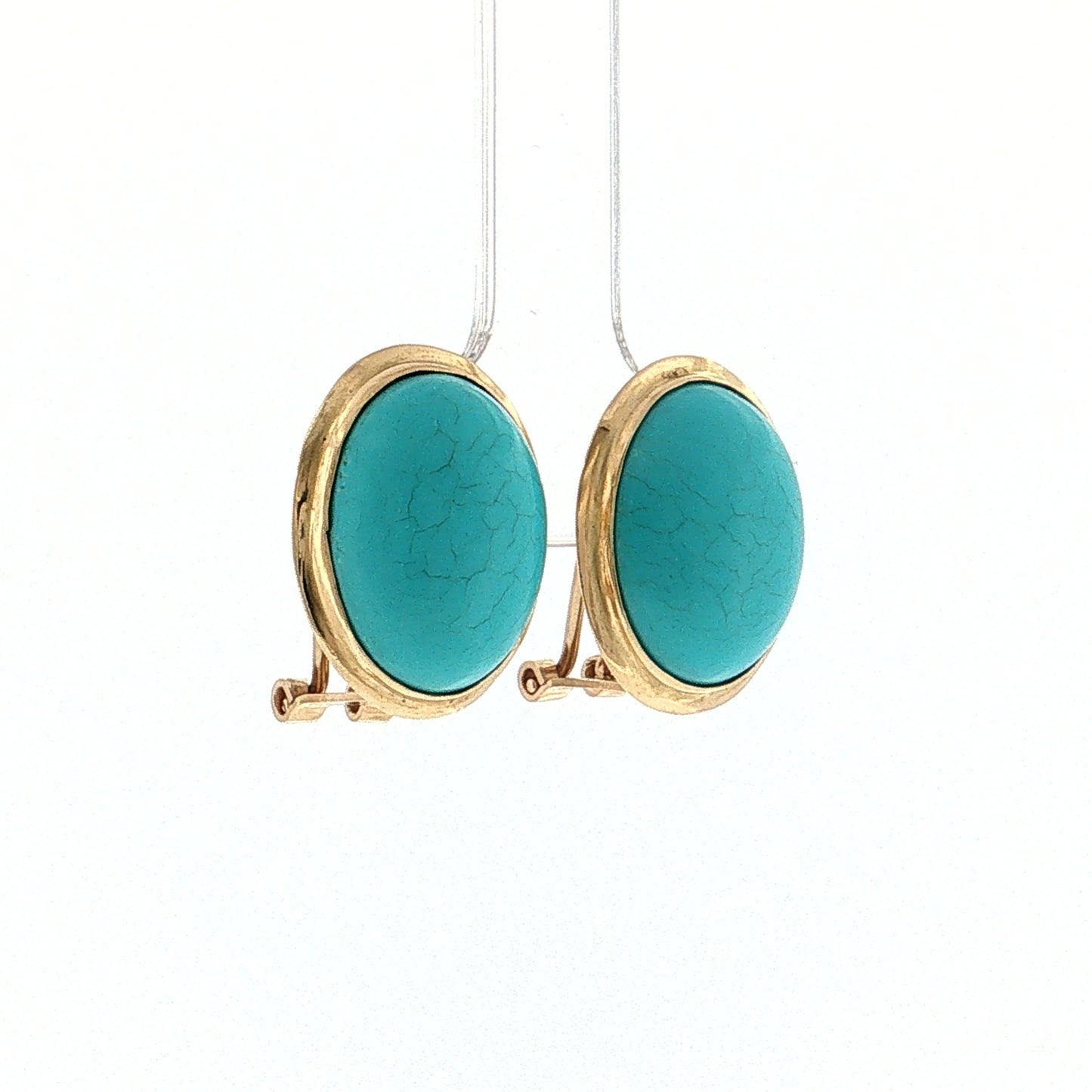 14.50 Turquoise Oval Stud Earrings 14k