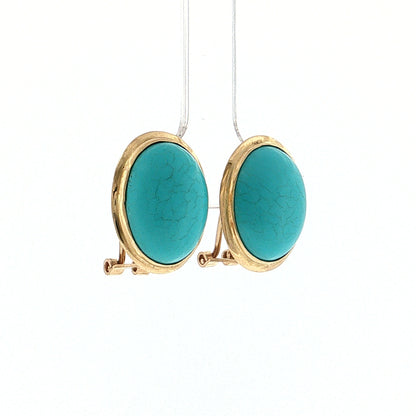 14.50 Turquoise Oval Stud Earrings 14k