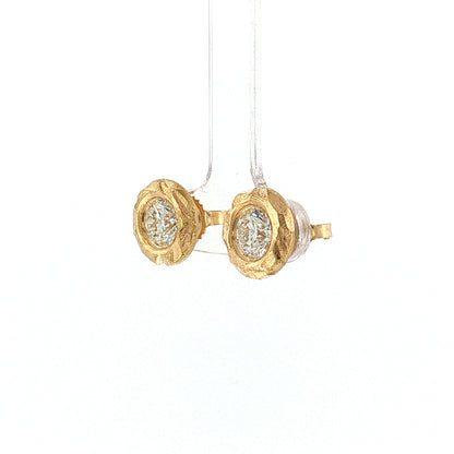 2.01 GIA Diamond Stud Earrings 18k Yellow Gold