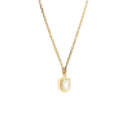 1.00 GIA Emerald Cut Diamond Pendant 18k Yellow Gold