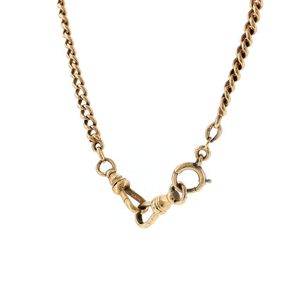 16" Antique Victorian Watch Fob Curb Link Chain Necklace 14k