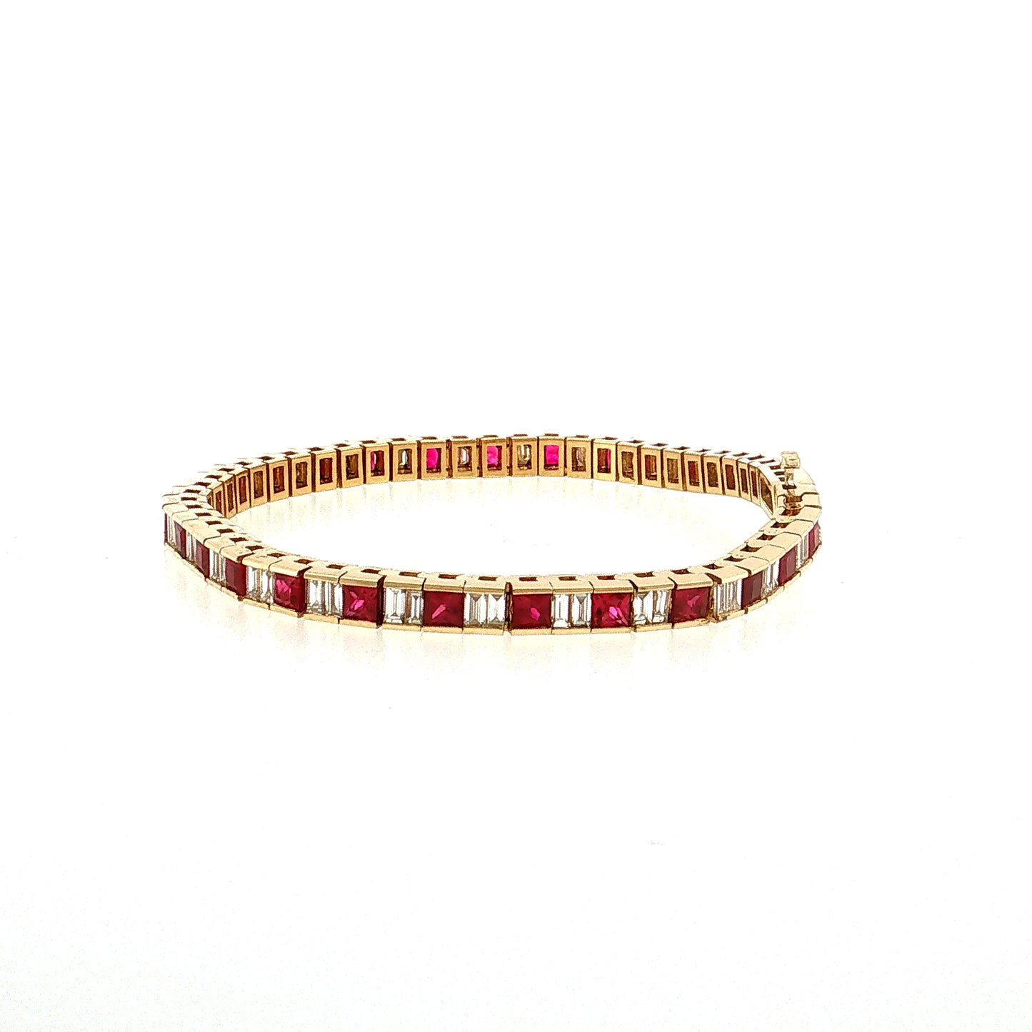 6 Carat Ruby & Diamond Tennis Bracelet 14k