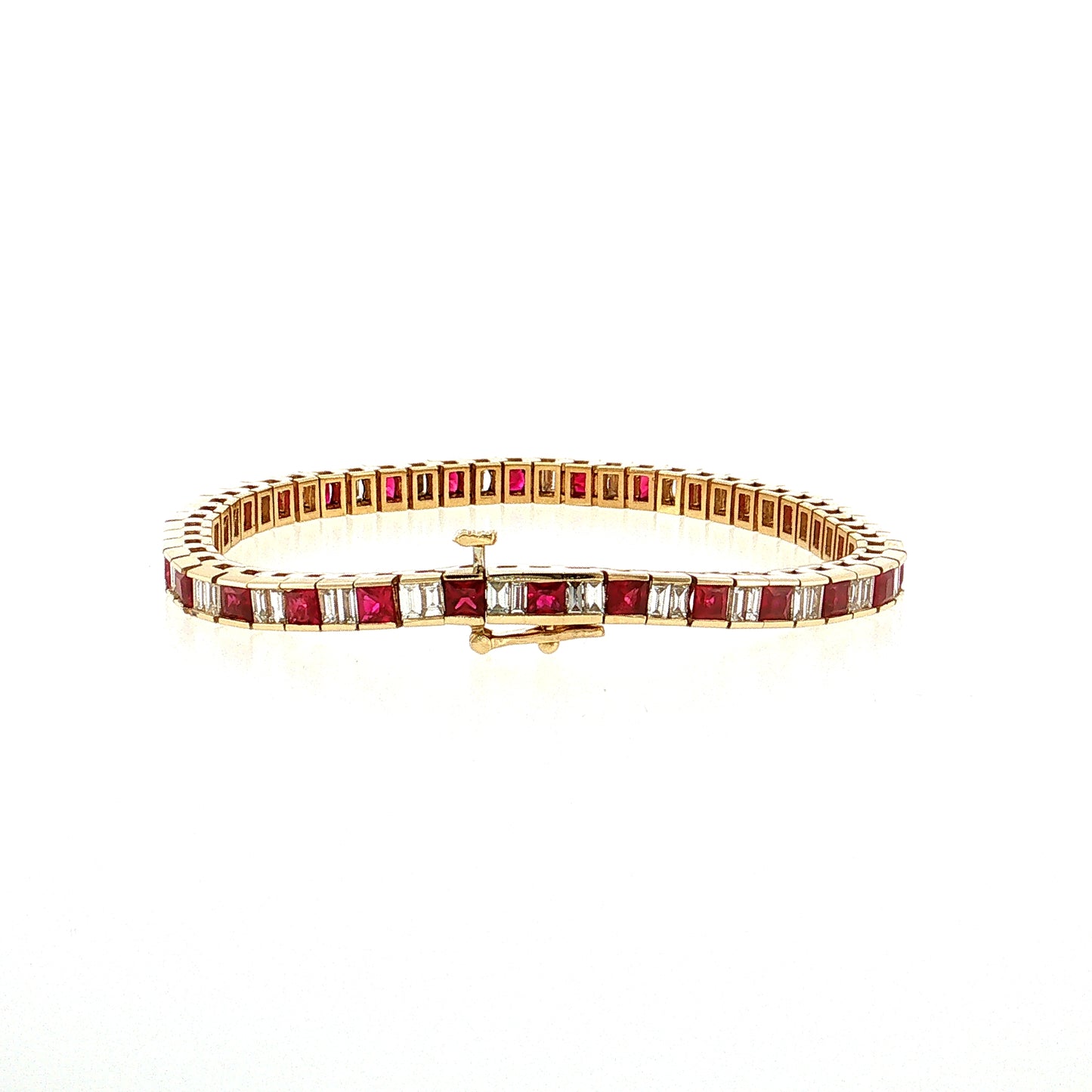 6 Carat Ruby & Diamond Tennis Bracelet 14k