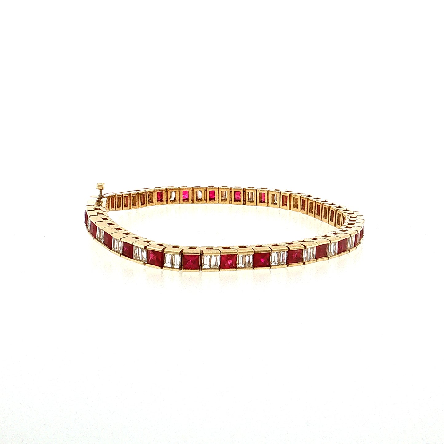 6 Carat Ruby & Diamond Tennis Bracelet 14k