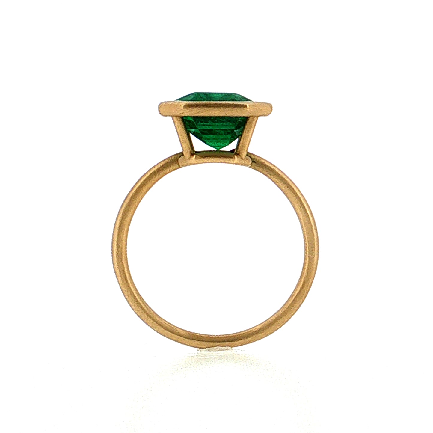 4.88 Emerald Cut Emerald Cocktail Ring 18k Yellow Gold