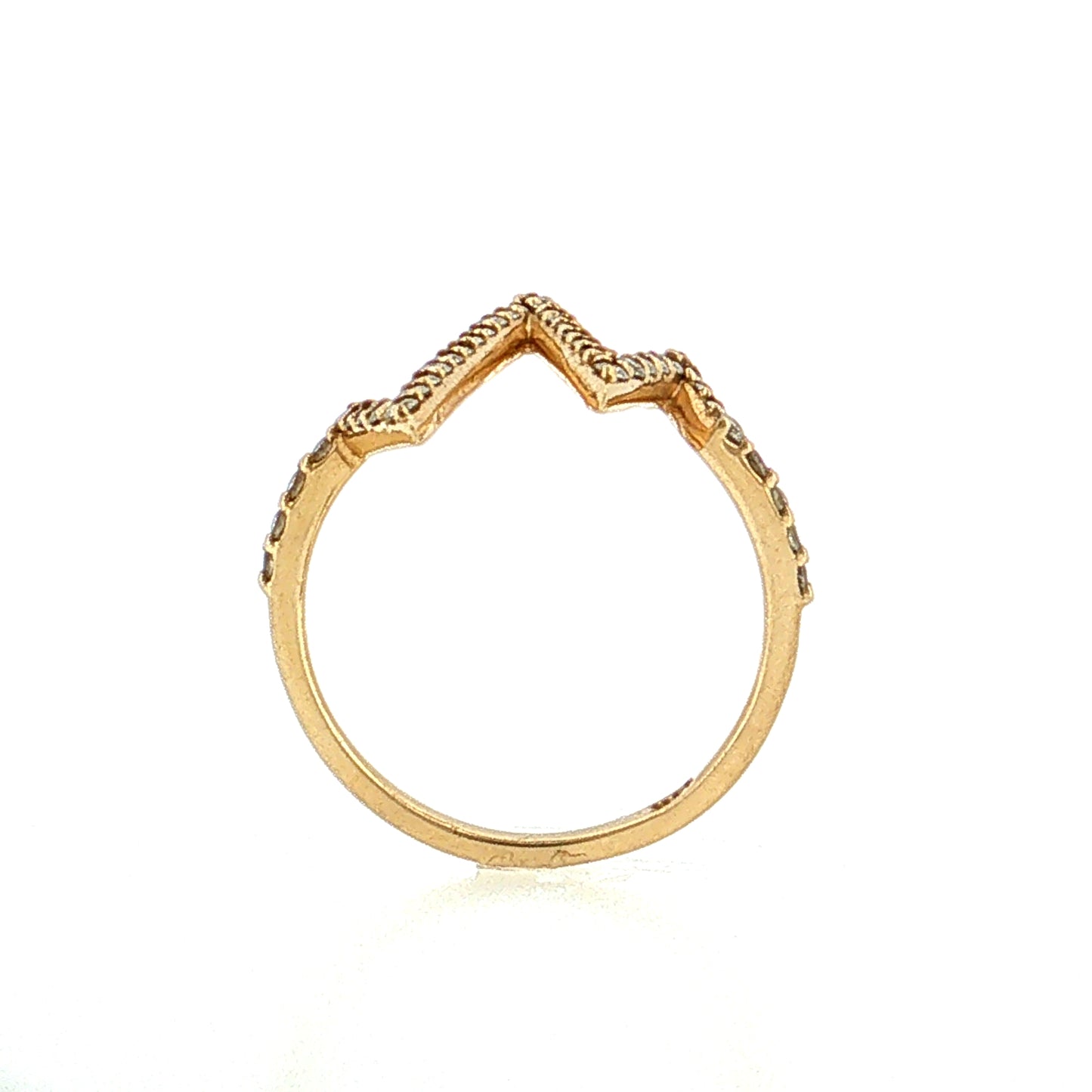 Diamond Pave Heartbeat Cocktail Ring 14k Yellow Gold
