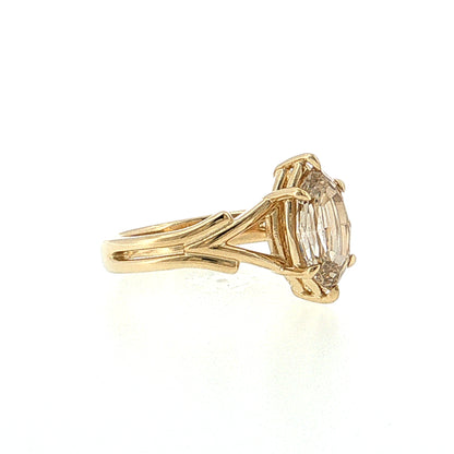 1.75 Marquise Step Fancy Brown Diamond Engagement Ring 14k