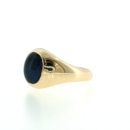 3.10 Blue Sapphire Cabochon Men's Ring 14k