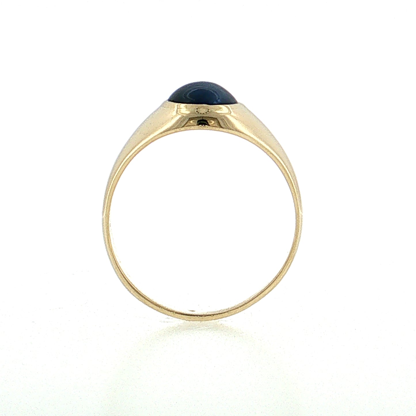3.10 Blue Sapphire Cabochon Men's Ring 14k
