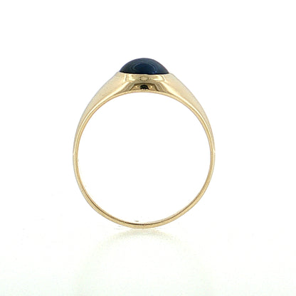 3.10 Blue Sapphire Cabochon Men's Ring 14k